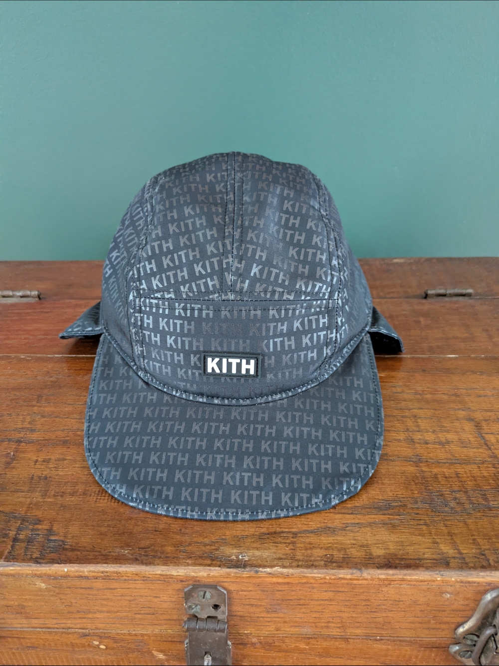 Kith & Kin Charcoal & Black Polyester & Nylon Camp Cap Logo Hat RARE
